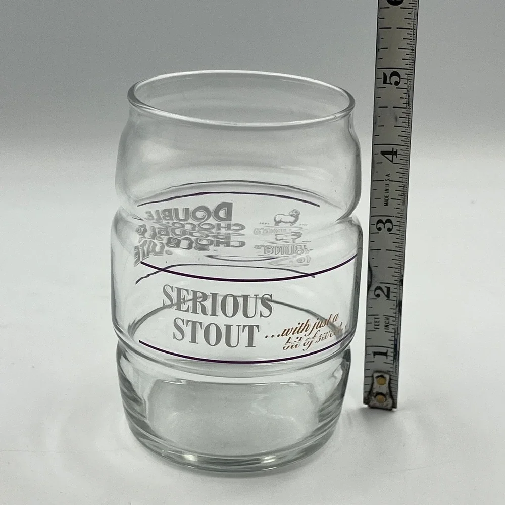 Young's Beer Glass Clear Double Chocolate Serious Stout EUC 16 oz Pint